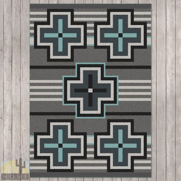 4ft x 5ft (46in x 64in) Bounty Turquoise Area Rug number 203432