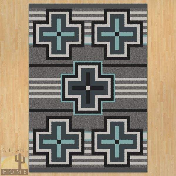 8ft x 11ft (92in x 129in) Bounty Turquoise Area Rug number 203434
