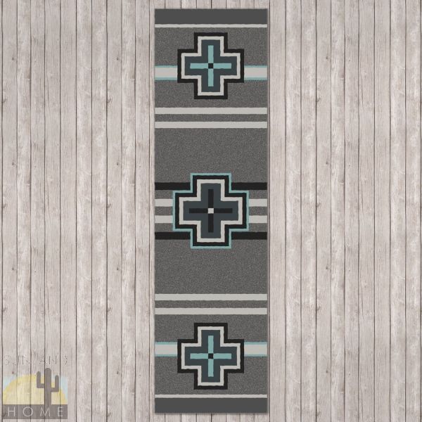 2ft x 8ft (25in x 92in) Bounty Turquoise Hall Runner number 203435