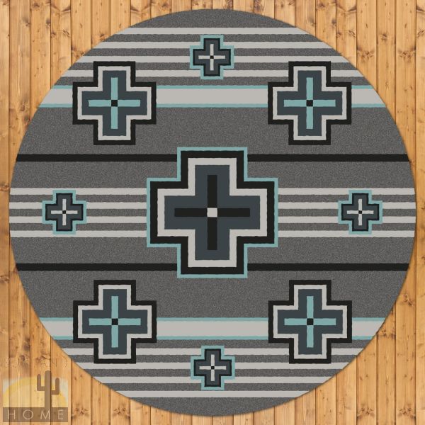 8ft Diameter (93in) Bounty Turquoise Round Area Rug number 203436