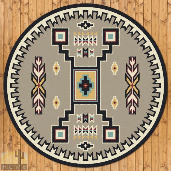 8ft Diameter (93in) Old Crow Turquoise Round Area Rug number 203536