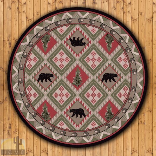 8ft Diameter (93in) Forest Pine Round Area Rug number 203546