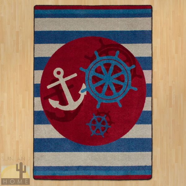 8ft x 11ft (92in x 129in) Ahoy There Nautical Area Rug number 203604