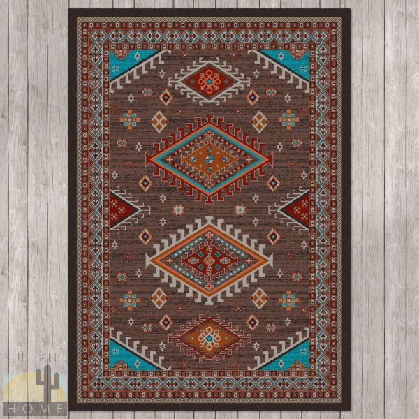 4ft x 5ft (46in x 64in) Persian Southwest Brown Area Rug number 203702