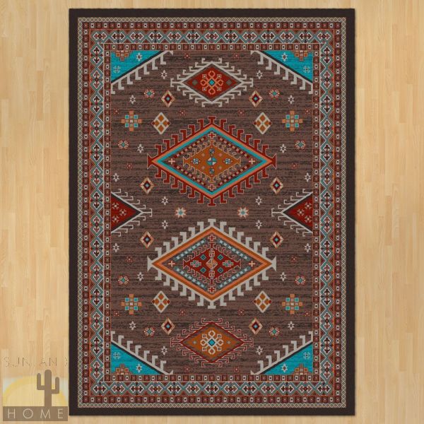 8ft x 11ft (92in x 129in) Persian Southwest Brown Area Rug number 203704