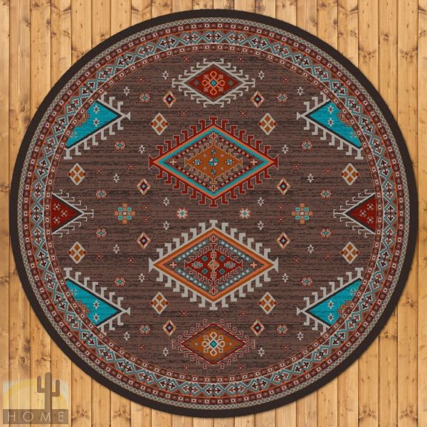 8ft Diameter (93in) Persian Southwest Brown Round Area Rug number 203706
