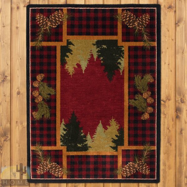 3ft x 4ft (32in x 47in) Plaid Woodsman Red Area Rug number 203721