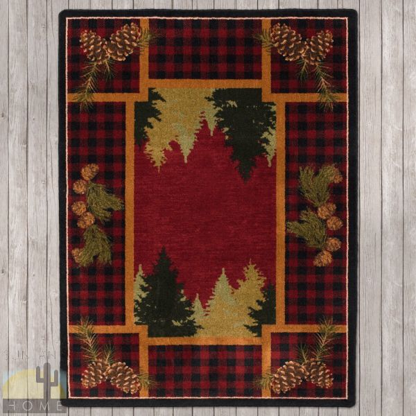 4ft x 5ft (46in x 64in) Plaid Woodsman Red Area Rug number 203722