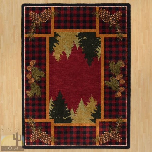 8ft x 11ft (92in x 129in) Plaid Woodsman Red Area Rug number 203724