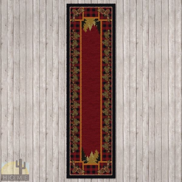 2ft x 8ft (25in x 92in) Plaid Woodsman Red Hall Runner number 203725