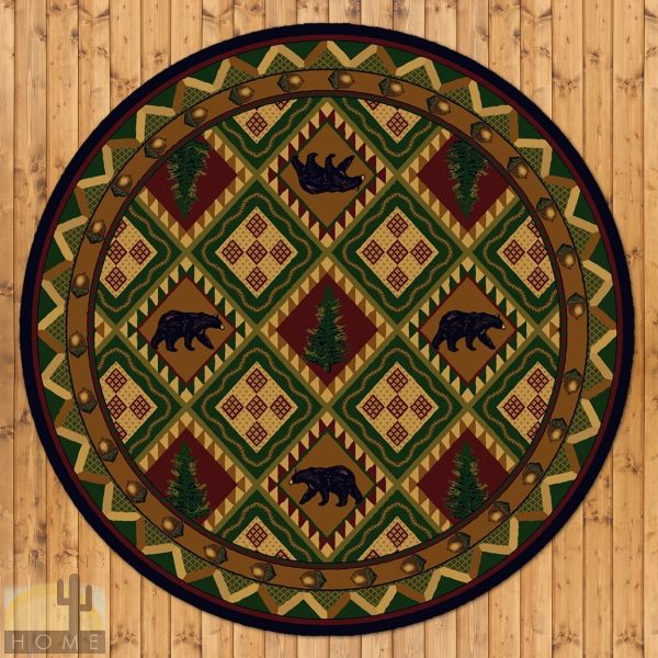 8ft Diameter (93in) Forest Woodland Round Area Rug number 203906