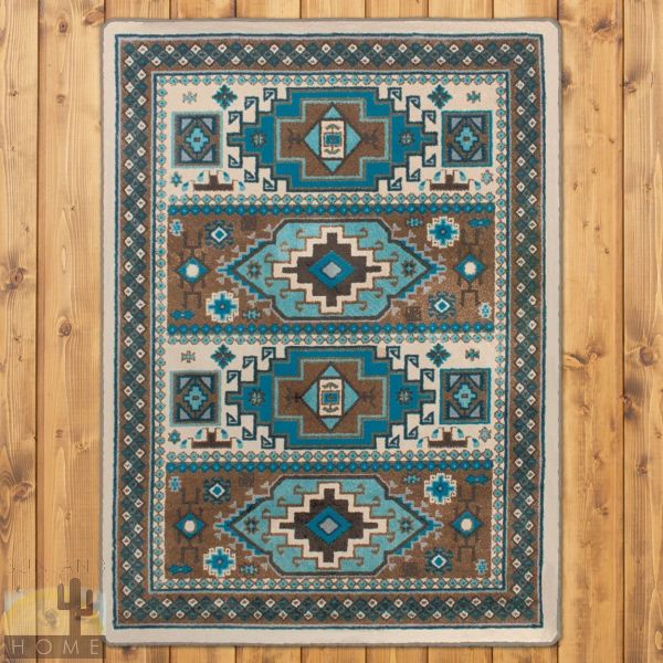 3ft x 4ft (32in x 47in) Indigo Turquoise Area Rug number 203921
