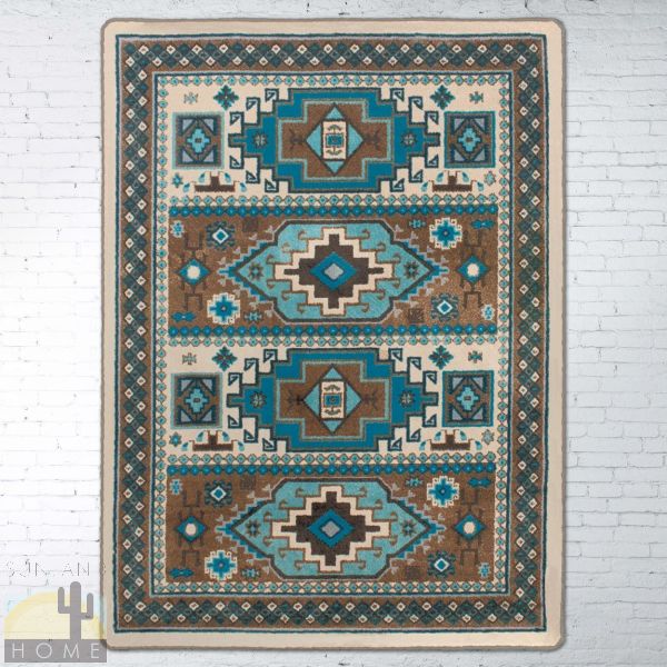 5ft x 8ft (64in x 92in) Indigo Turquoise Area Rug number 203923