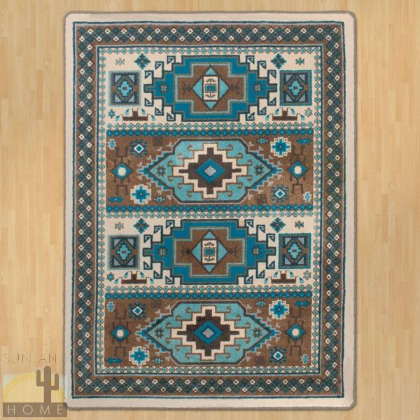 8ft x 11ft (92in x 129in) Indigo Turquoise Area Rug number 203924