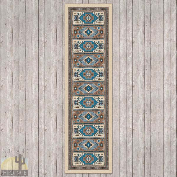 2ft x 8ft (25in x 92in) Indigo Turquoise Hall Runner number 203925