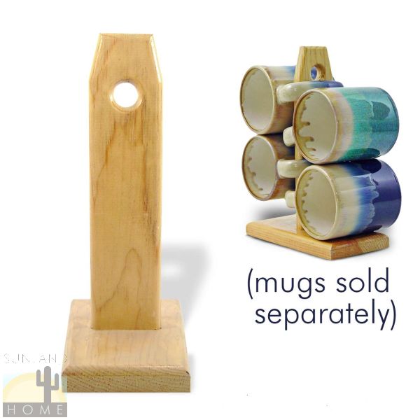 Wooden Mug Holder Post for 4 Mara or Padilla Mugs