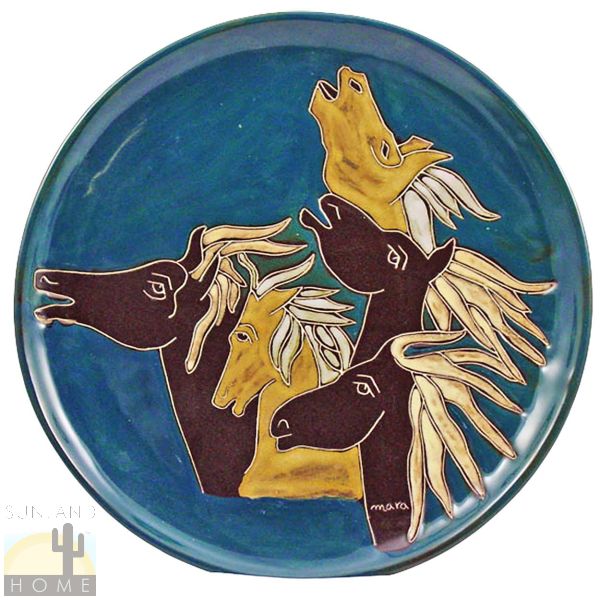 540R6 Mara Stoneware 12in Platter Horses
