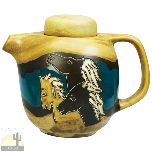 575HS Mara Stoneware 44oz Tea Pot Horses