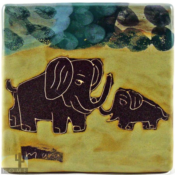 590S5 Mara Stoneware Tile 6inx6in Elephant