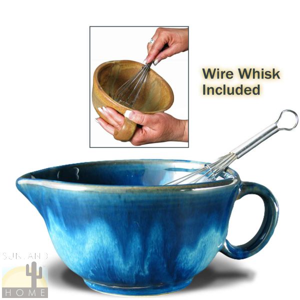 Prado Stoneware 30oz Mixing Bowl Whisk Included Royal Blue