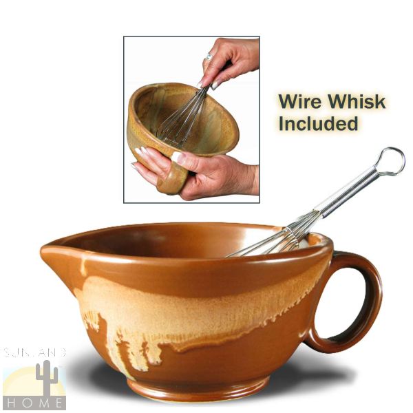 Prado Stoneware 30oz Mixing Bowl Whisk Included Chocolate