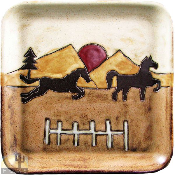 547EQ Mara Stoneware 8in Square Dinner Plate Equestrian Horses