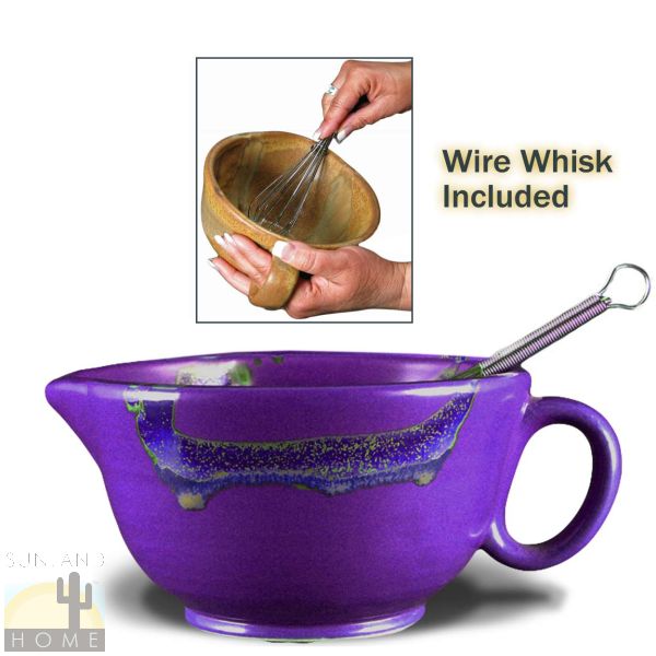 Prado Stoneware 30oz Mixing Bowl Whisk Included Purple