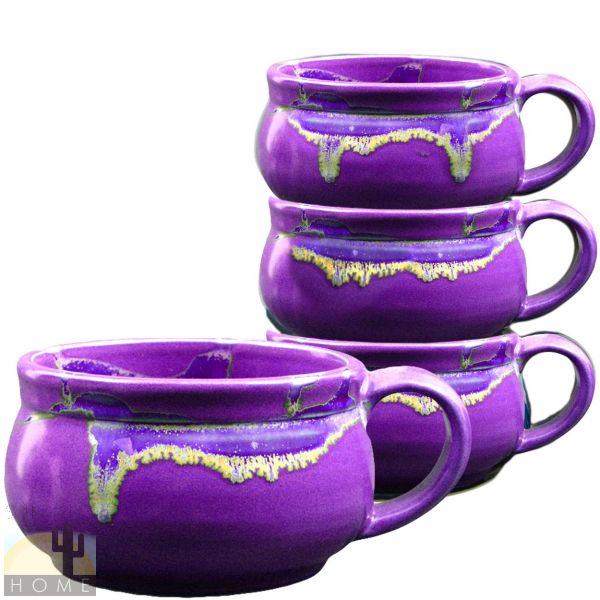 Prado Stoneware Stacking Soup Cups Set of 4 Purple