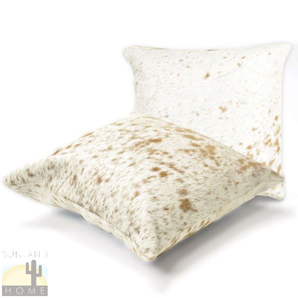 322056 - 15in Premium Cowhide Pillow - Salt and Pepper Brown on Both Sides
