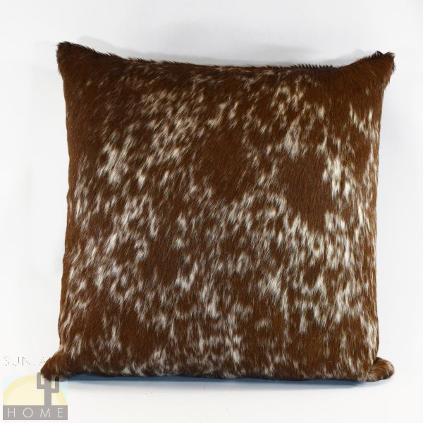 322064-1 - 20in x 20in Cowhide Pillow - Salt And Pepper Brown - Mostly Brown