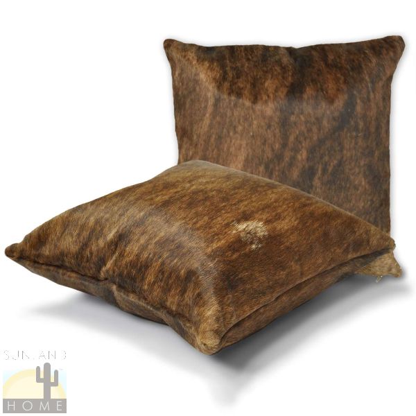322132 - 15in Premium Cowhide Pillow - Dark Brindle on Both Sides