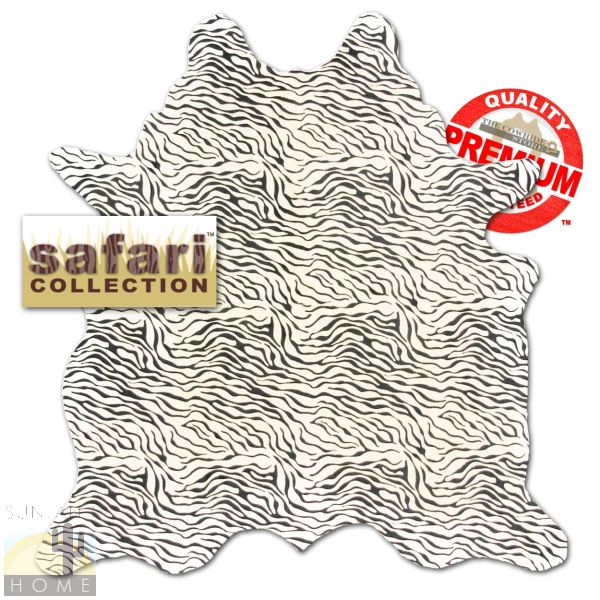 Hand Picked - Safari Premium Cowhide Baby Zebra Print on White - Large