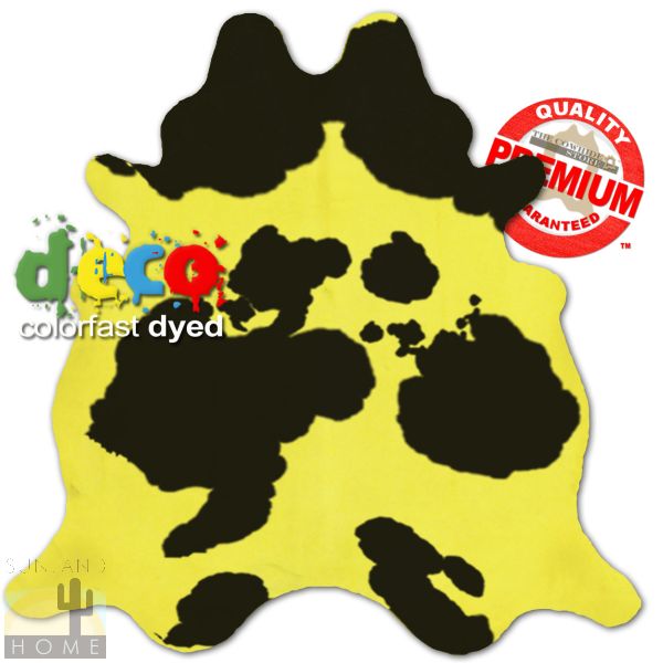 Hand Picked - Dyed Premium Cowhide - Spotted on Yellow - Large