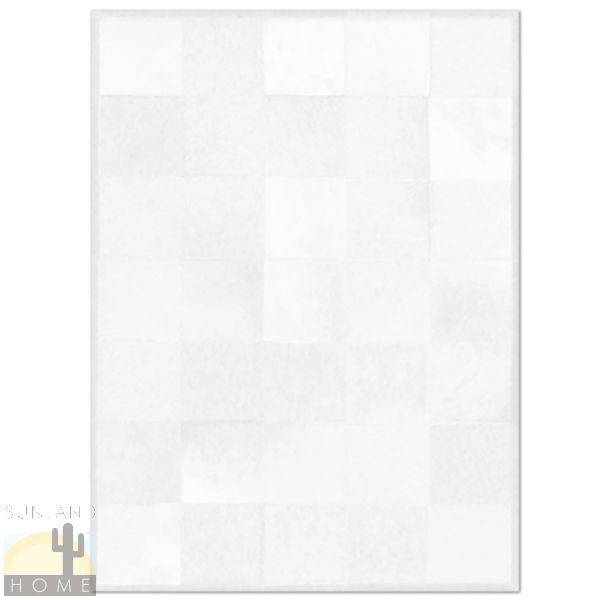 Custom Cowhide Patchwork Rug - 16in Off-White Squares