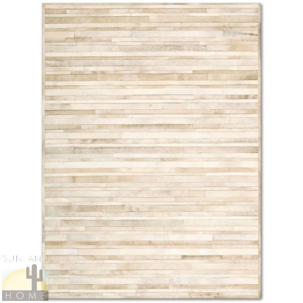 Custom Cowhide Patchwork Rug - Layers - Palomino and Off-White