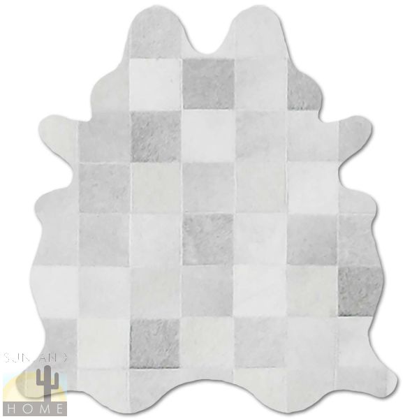 Custom Cowhide Patchwork Rug - Cow Shaped - Gray
