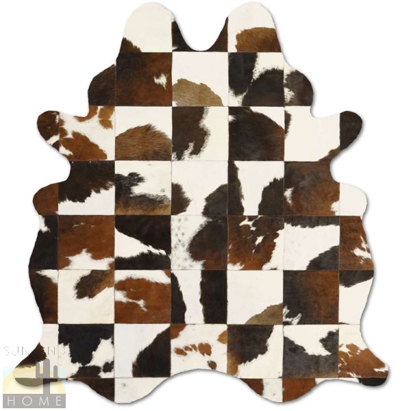 Custom Cowhide Patchwork Rug - Cow Shaped - Tricolor