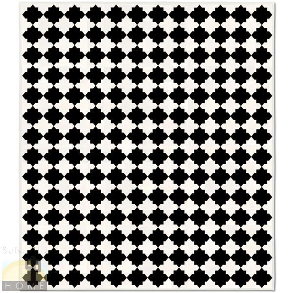 Custom Cowhide Patchwork Rug - 10in Medallions - Black and White
