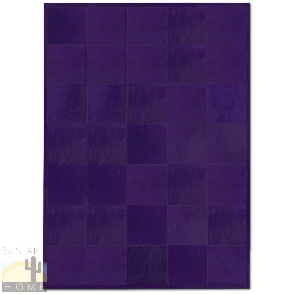 Custom Cowhide Patchwork Rug - 12in Squares - Solid Color
