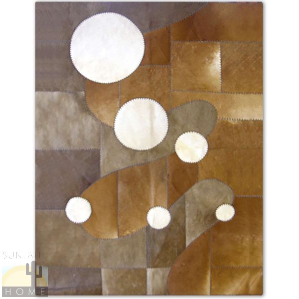 Custom Cowhide Patchwork Rug - Bubbly Brown