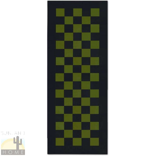 Custom Cowhide Patchwork Runner - 4in Squares - Color Checks on Black