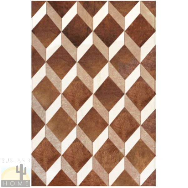 Custom Cowhide Patchwork Rug - Zoobert Brown with Off White