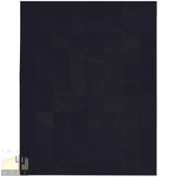 Custom Cowhide Patchwork Rug - 8in Squares - Solid Black