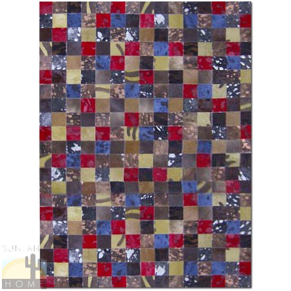 Custom Cowhide Patchwork Rug - 4in Squares - Confetti