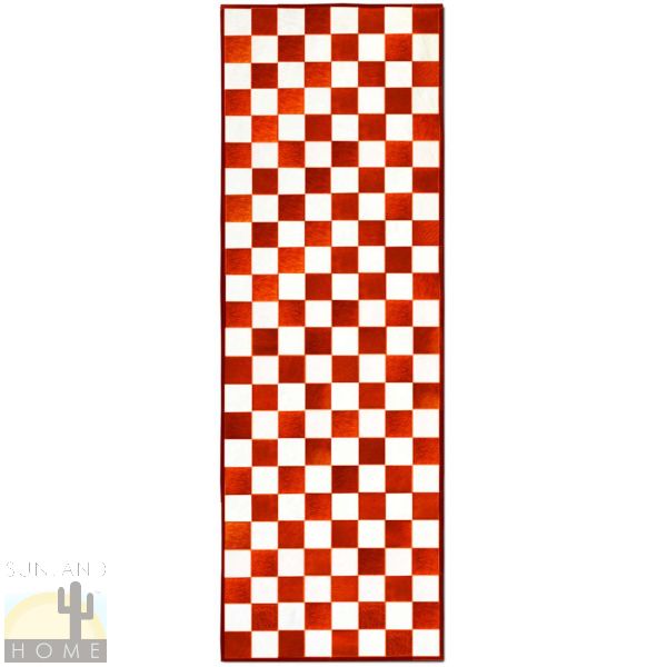 Custom Cowhide Patchwork Runner - 6in Squares - Color Checkerboard