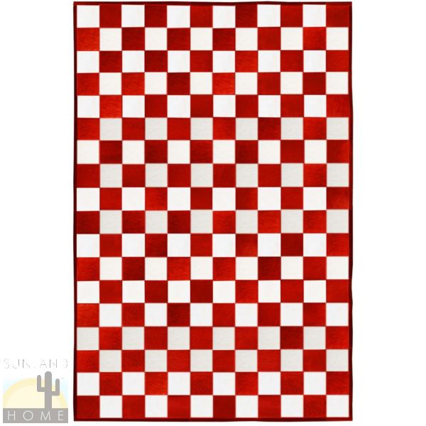 Custom Cowhide Patchwork Rug - 6in Squares - Color Checkerboard