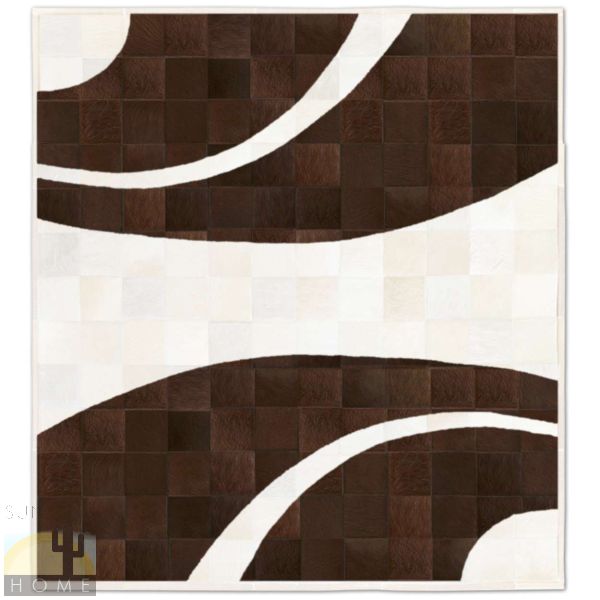 Custom Cowhide Patchwork Rug - 6in Squares - Four Arches Dark Brown