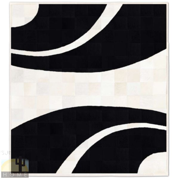 Custom Cowhide Patchwork Rug - 6in Squares - Four Arches Black