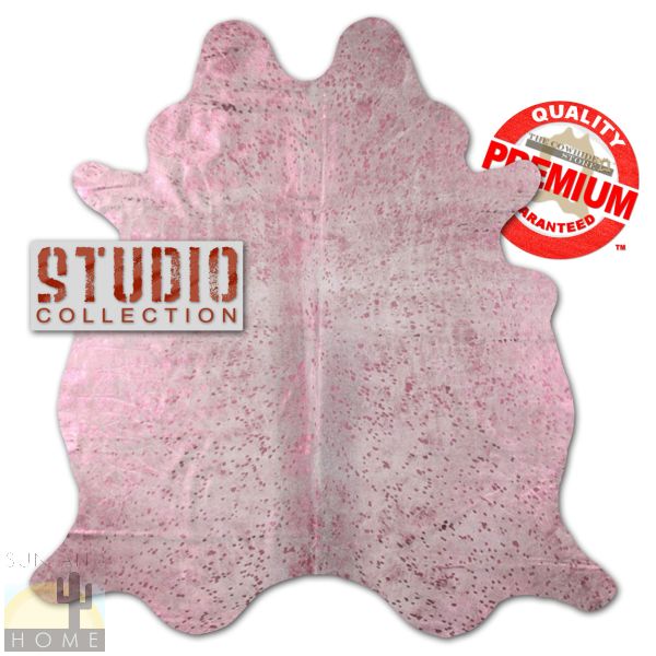 328341 - Metallic Color Splash Pink on Off-White Cowhide - Choose Size