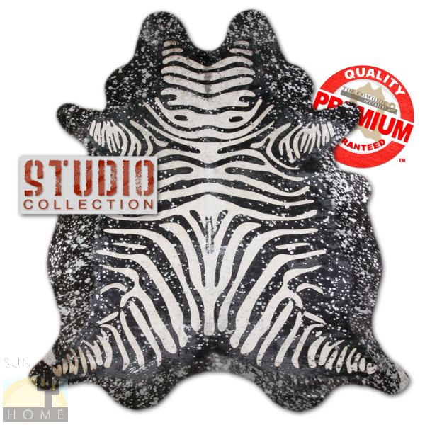 328379 - Metallic Color Splash Silver Reverse Zebra Cowhide - Choose Size